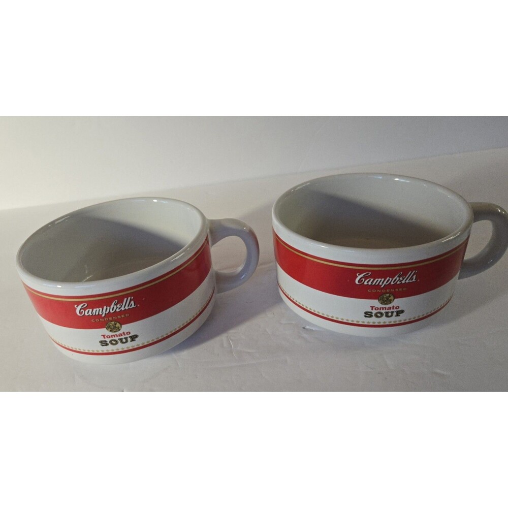 Vintage 1998 Campbell’s Condensed Tomato Soup Bowl Mug Lot Of 2